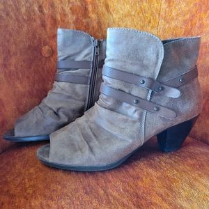 Bare Traps Ruched Peep Toe Booties